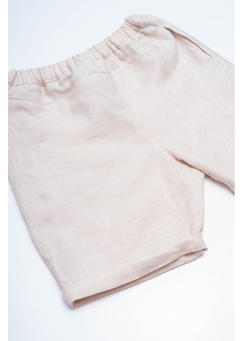 Shorts Ari, linen shorts, elastic waistband, beige
