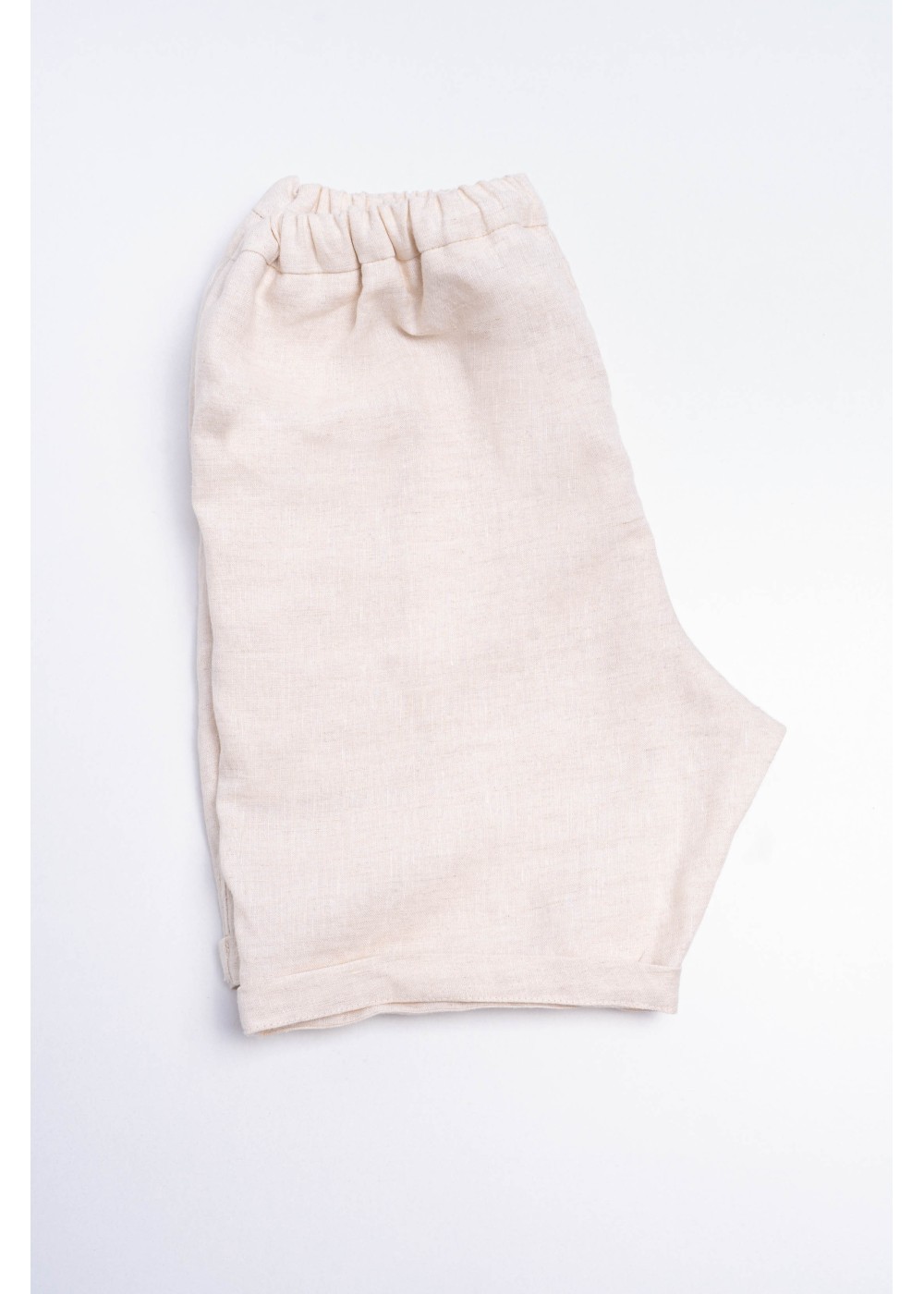 ARI Shorts, linen shorts, elastic waistband, beige