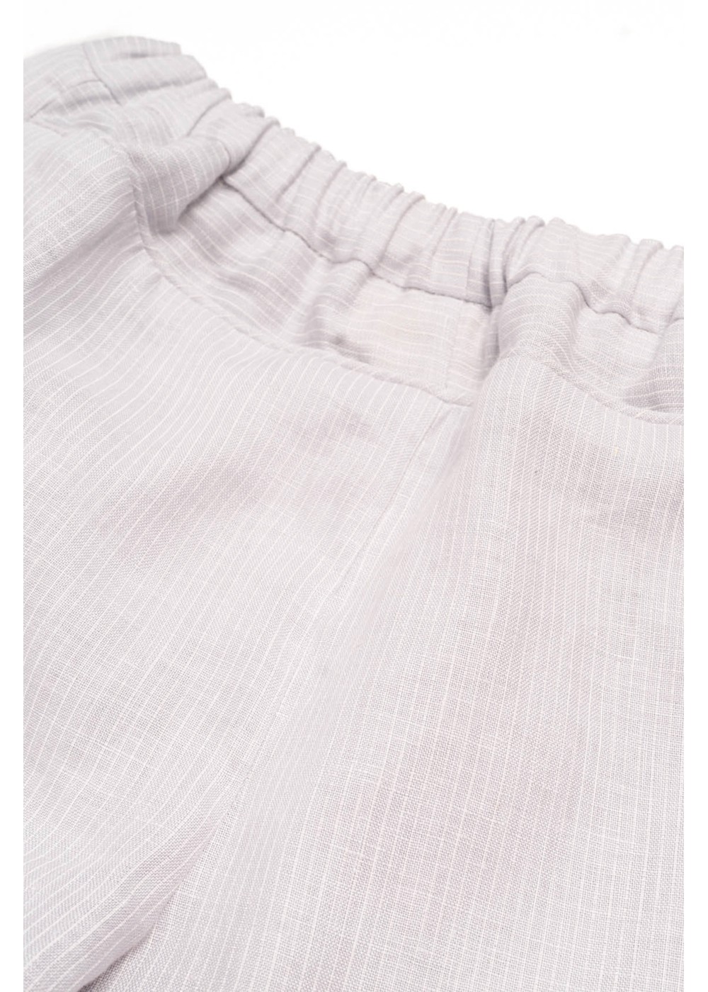 Striped linen pants Ole, elastic waistband, gray