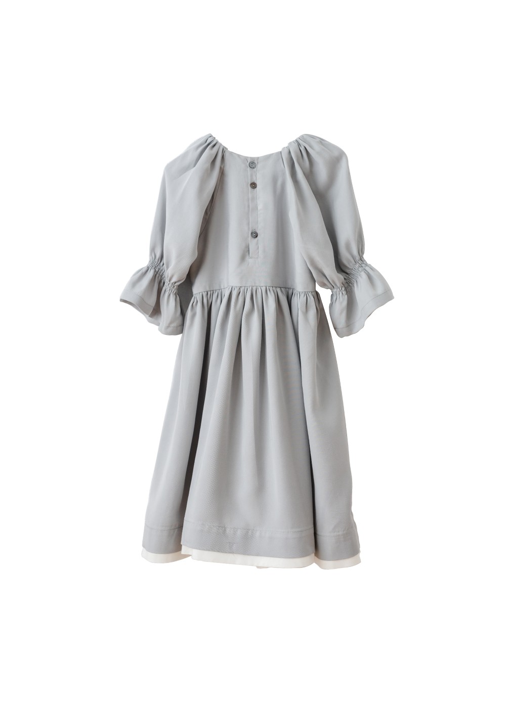 Babydoll-Kleid Kim aus weichem Lyocell, Grau, Puffärmel