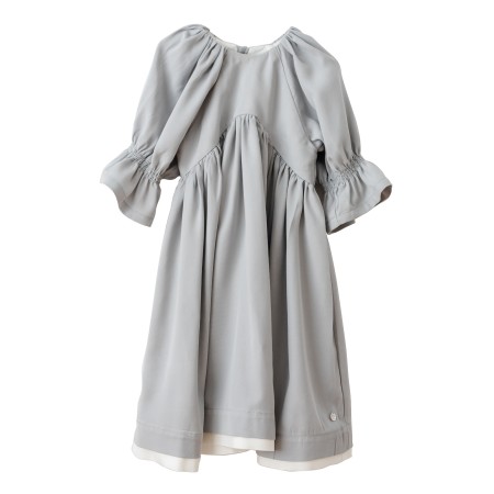 Babydoll-Kleid Kim aus weichem Lyocell, Grau, Puffärmel 